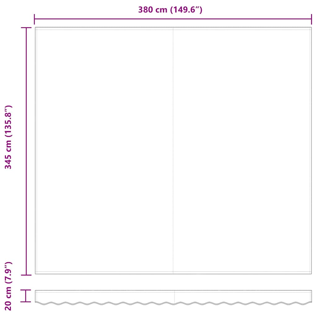 Skrovita tenda Bijelo 400 × 350 cm Tkanina i Aluminij