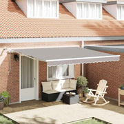 Skrovita tenda Svijetlo siva 400 × 350 cm Poliester i metal