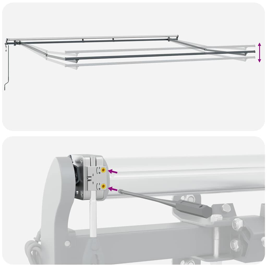 Skrovita tenda Svijetlo siva 400 × 350 cm Tkanina i Aluminij
