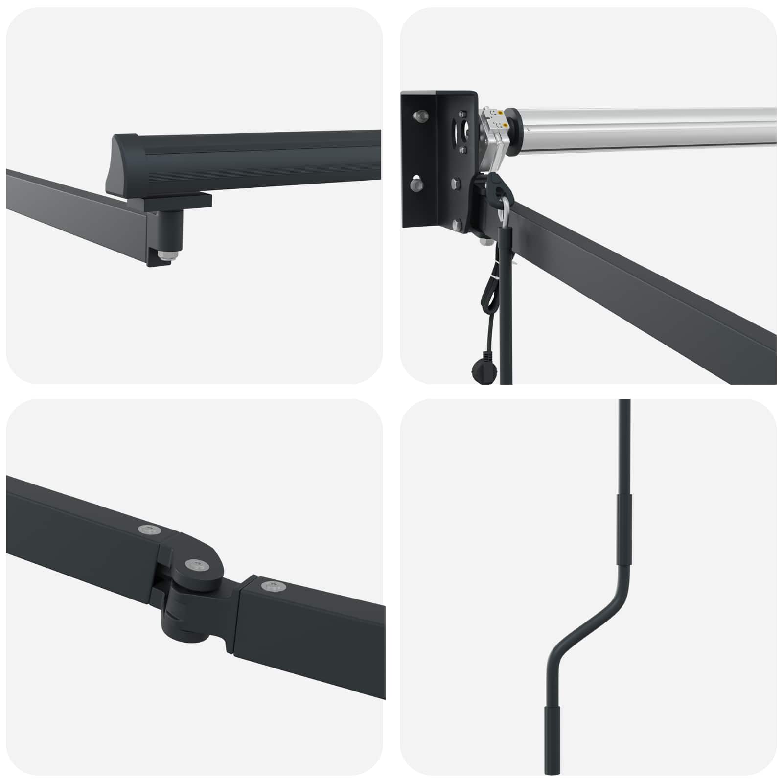 Skrovita tenda Zelena i bijela 400 × 350 cm Poliester i metal