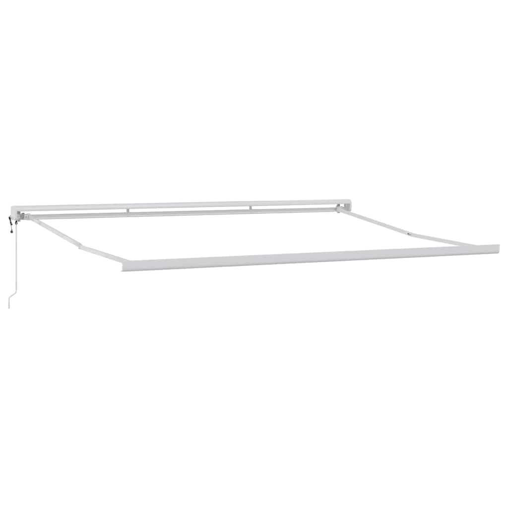 Skrovita tenda Zelena i bijela 400 × 350 cm Poliester i čelik