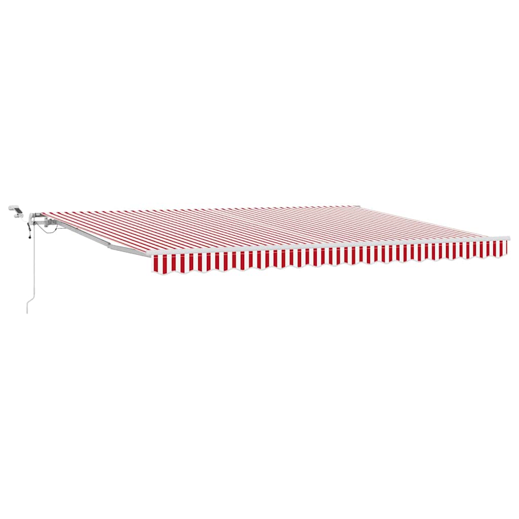 Skrovita tenda Crvena i bijela 450 × 300 cm Poliester i metal
