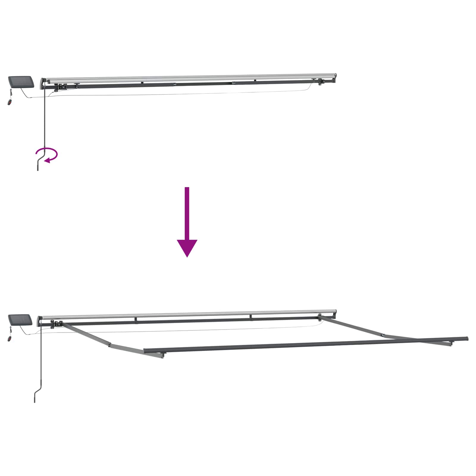 Skrovita tenda S LED lampica Šareni 450 ×300 cm tkanina