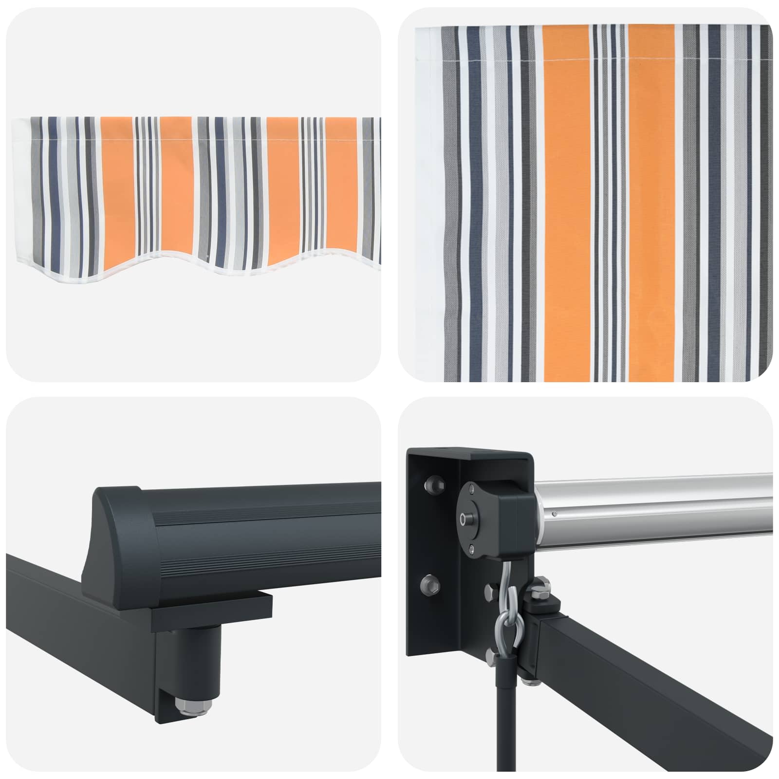 Povlačivi tende Šareni 450 × 300 cm 100% Poliester i Aluminij