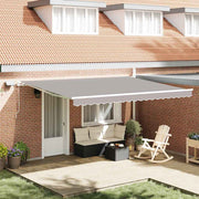 Skrovita tenda Svijetlo siva 450 × 300 cm Tkanina i čelik