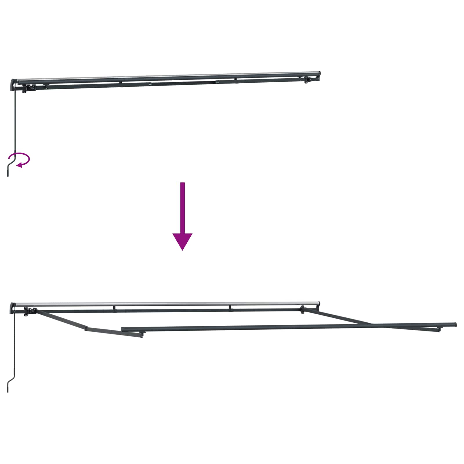 Skrovita tenda Svijetlo siva 450 × 300 cm Poliester i čelik