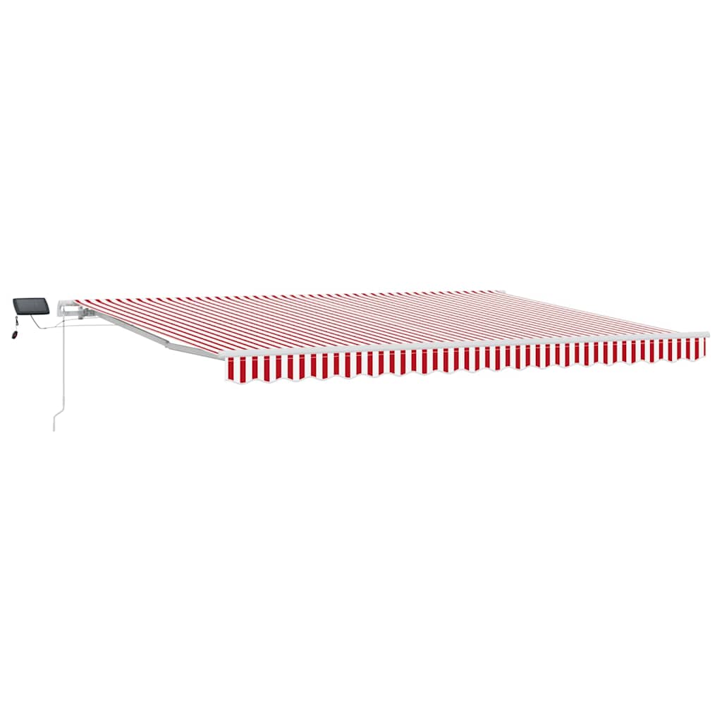 Skrovita tenda Crvena i bijela 450 × 350 cm Tkanina i čelik