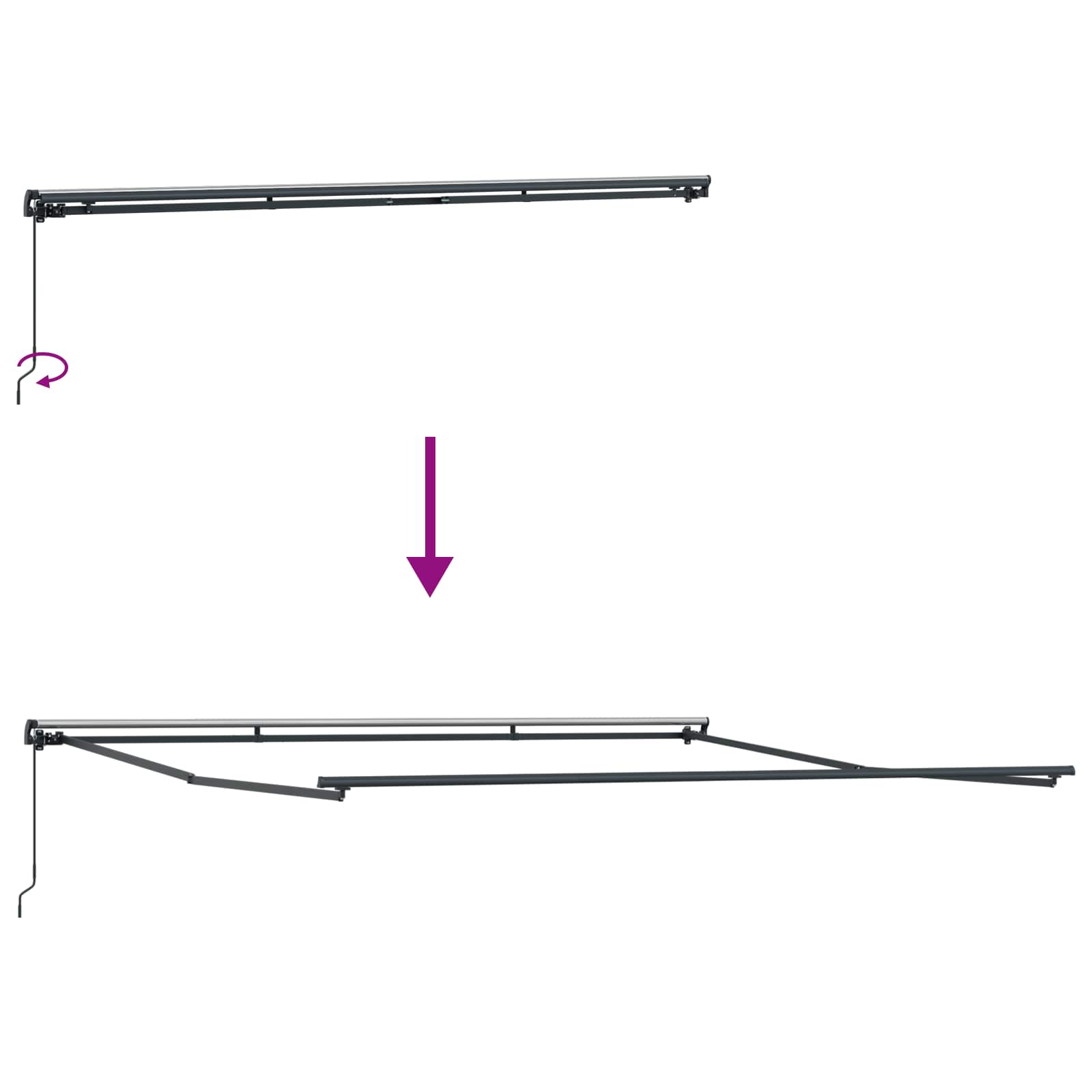 Skrovita tenda Šareni 450 × 350 cm Poliester i čelik