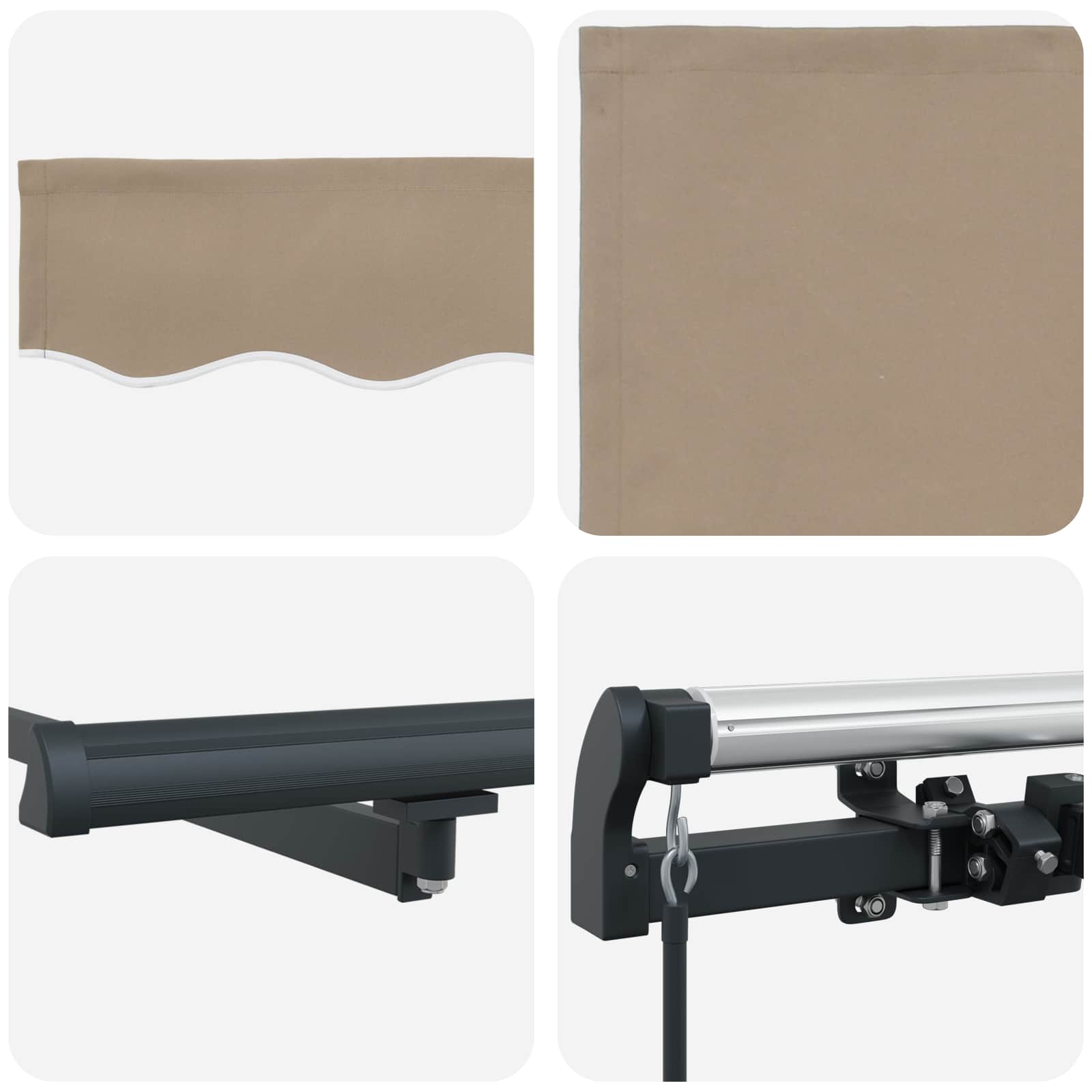 Skrovita tenda Bež 450 × 350 cm Poliester i čelik