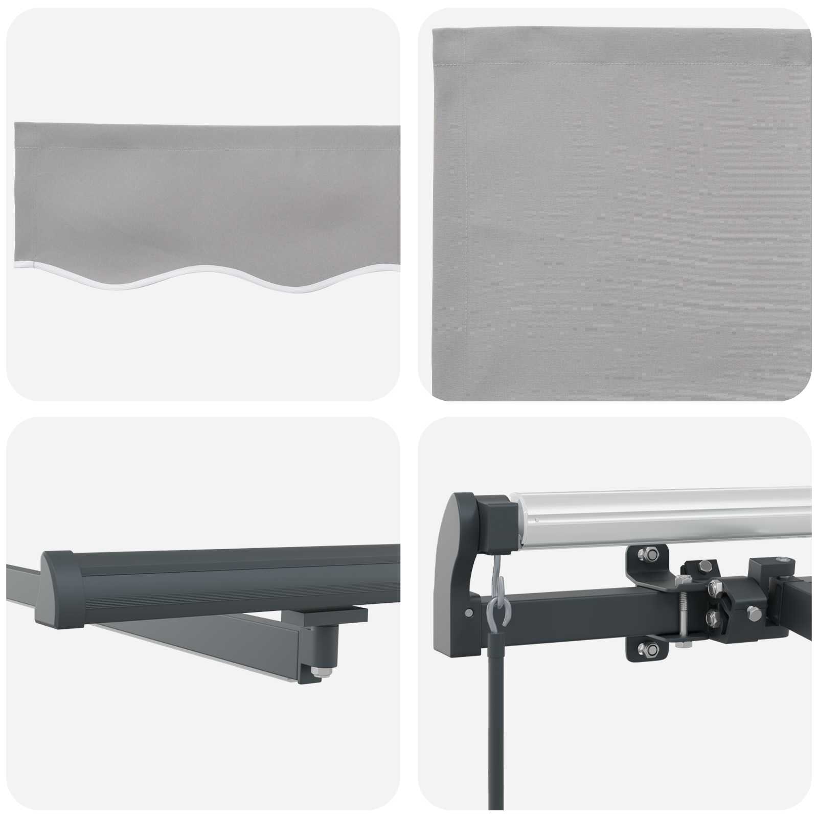 Skrovita tenda S LED lampica Svjetlosiva 450 ×350 cm tkanina