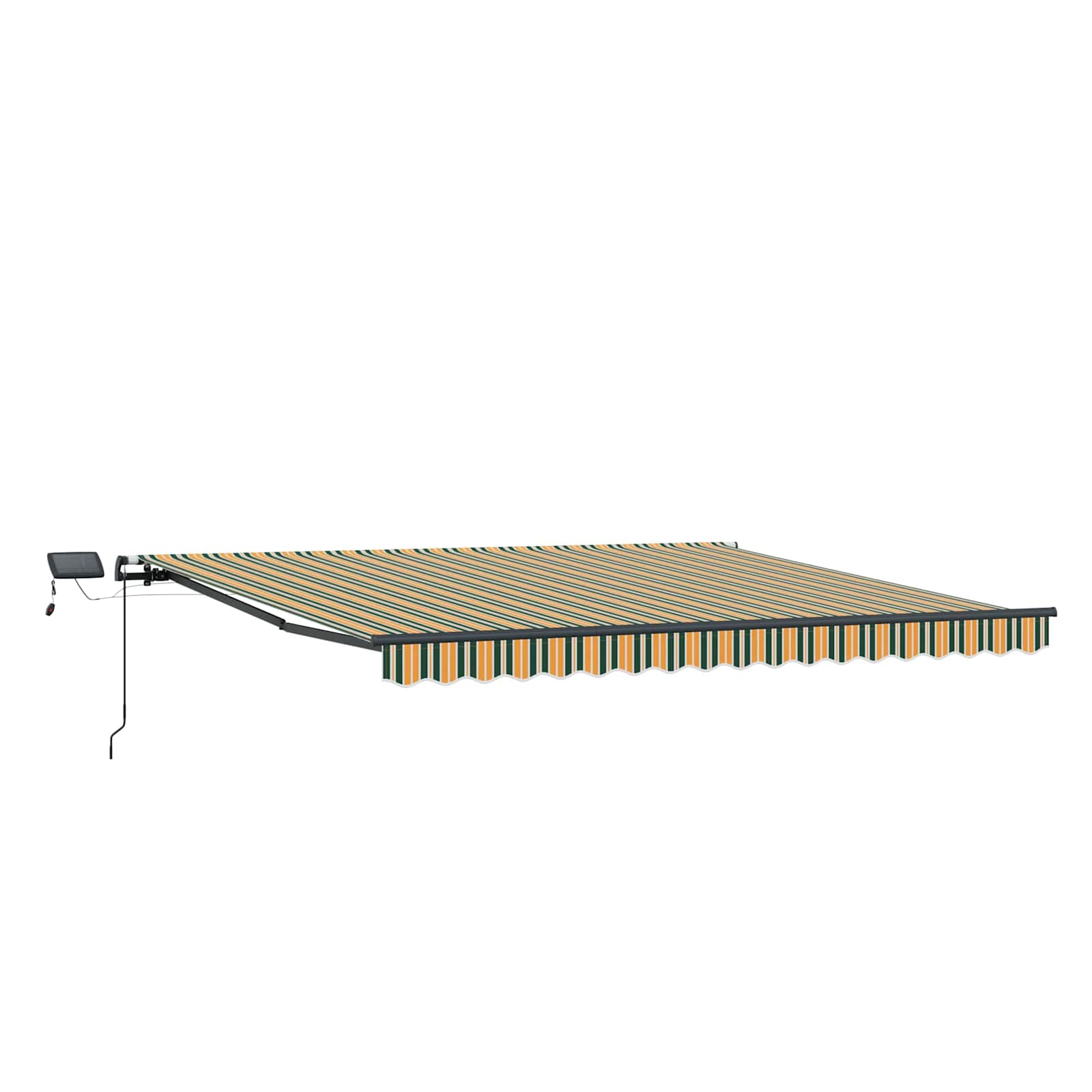 Skrovita tenda S LED lampica Zelena i žuta 450 ×350 cm tkanina