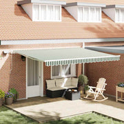Povlačivi tende Zelena i bijela 450 × 350 cm Tkanina i Aluminij