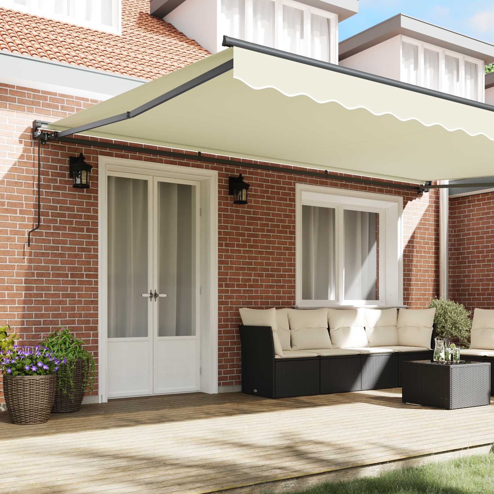 Okvir tende Krema 500 × 300 cm Poliester s PU premazom