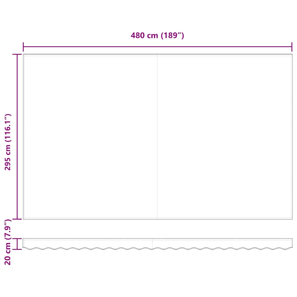 Povlačivi tende Šareni 500 × 300 cm Platno i Aluminij
