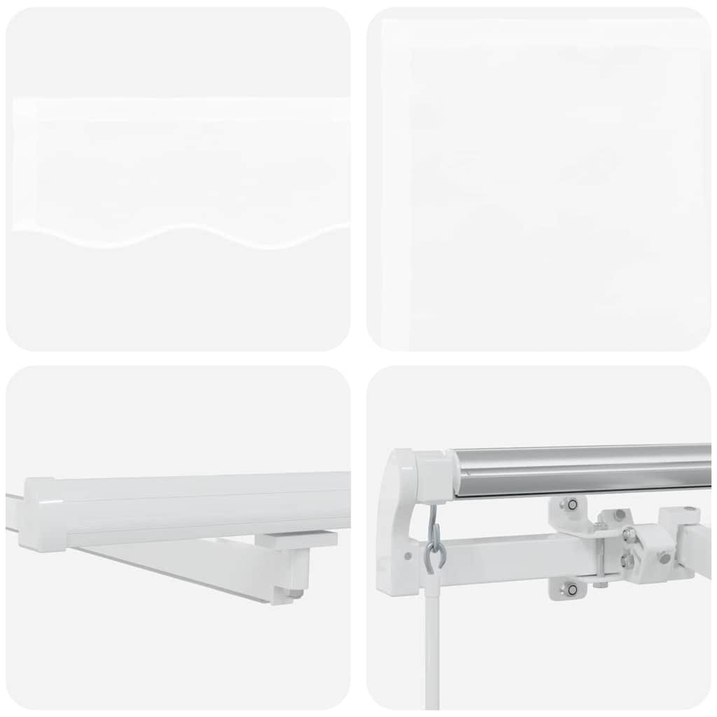 Skrovita tenda Bijelo 500 × 300 cm Tkanina i čelik