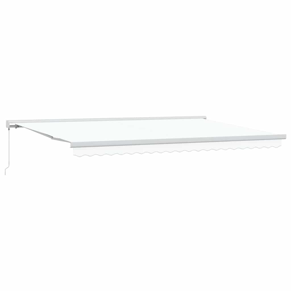 Skrovita tenda Bijelo 500 × 300 cm Tkanina i Metal