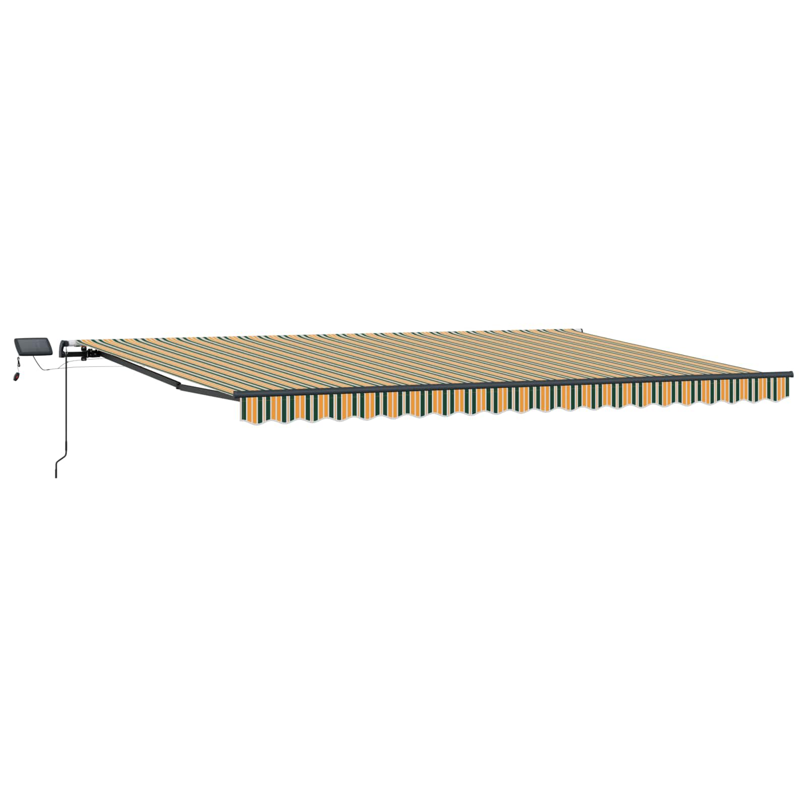 Skrovita tenda S LED lampica Zelena i žuta 500 ×300 cm tkanina