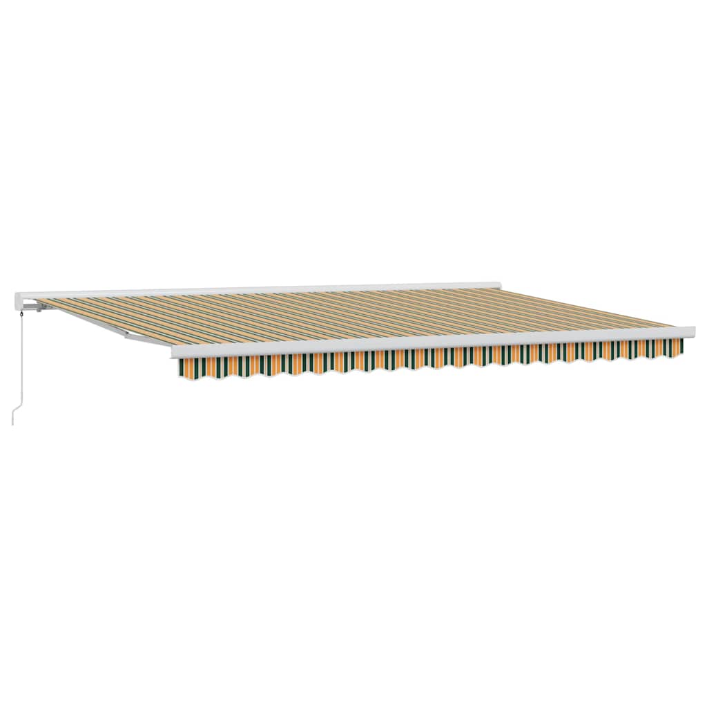 Skrovita tenda Zelena i žuta 500 × 300 cm Tkanina i Metal
