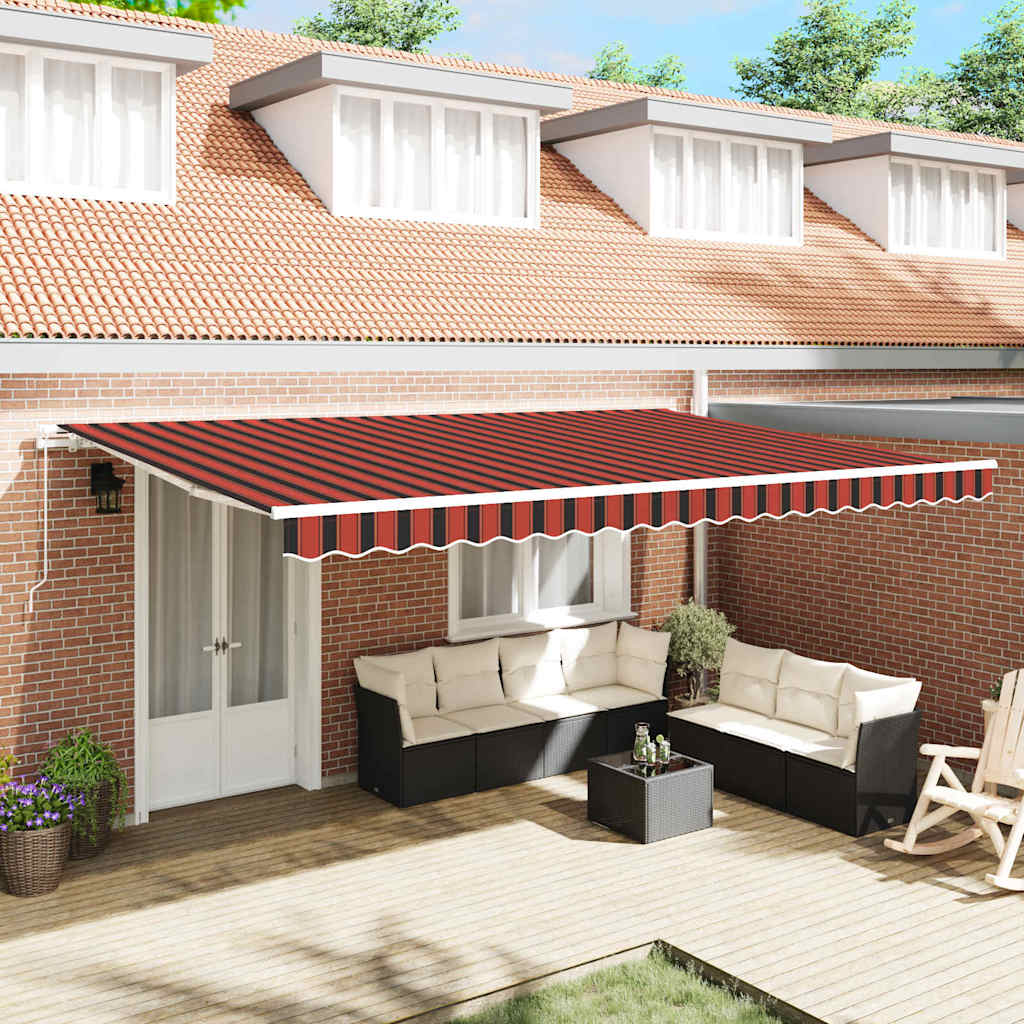 Skrovita tenda Narančasta i smeđa 500 × 350 cm