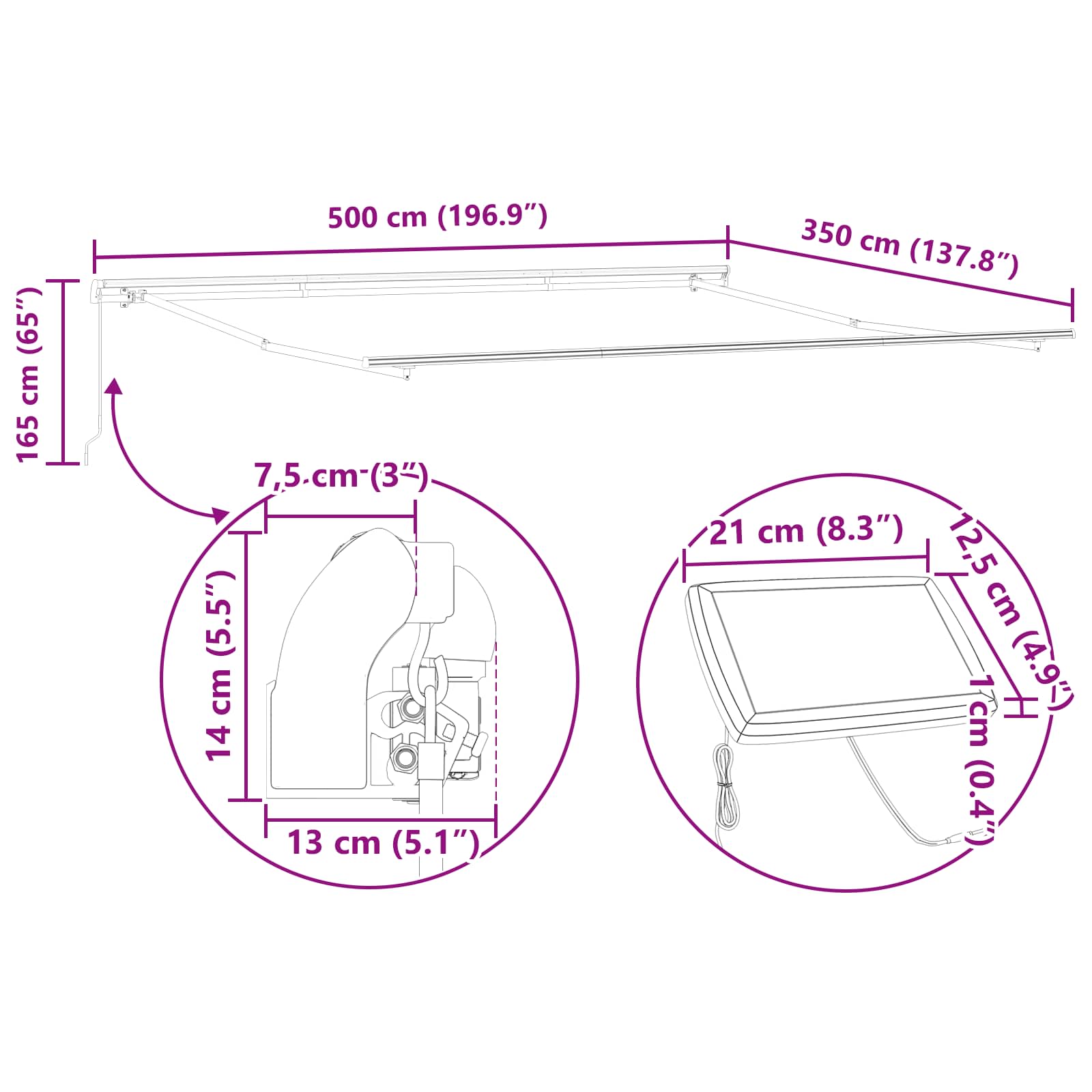 Skrovita tenda narančasta i smeđa 500 ×350 cm tkanina