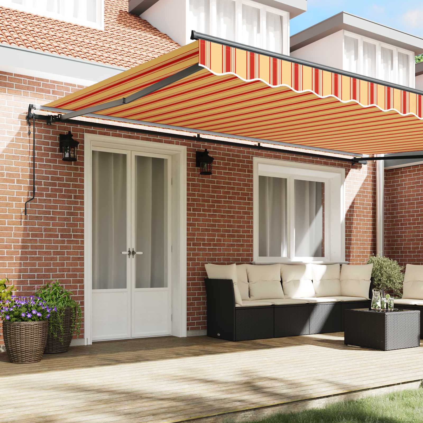 Povlačivi tende Žuta i narančasta 500 × 350 cm