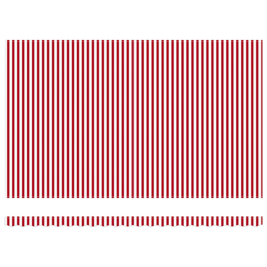 Skrovita tenda Crvena i bijela 500 × 350 cm Tkanina i čelik