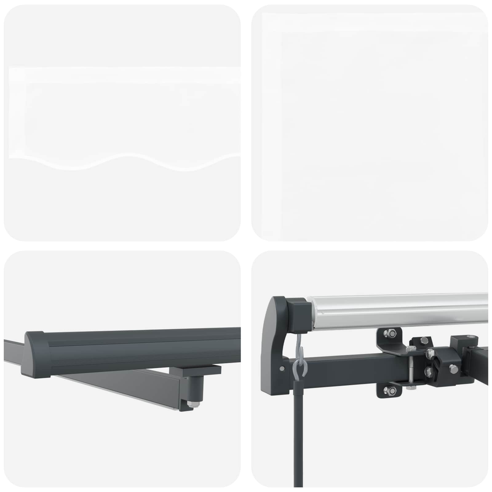 Skrovita tenda S LED lampica Bijelo 500 ×350 cm tkanina