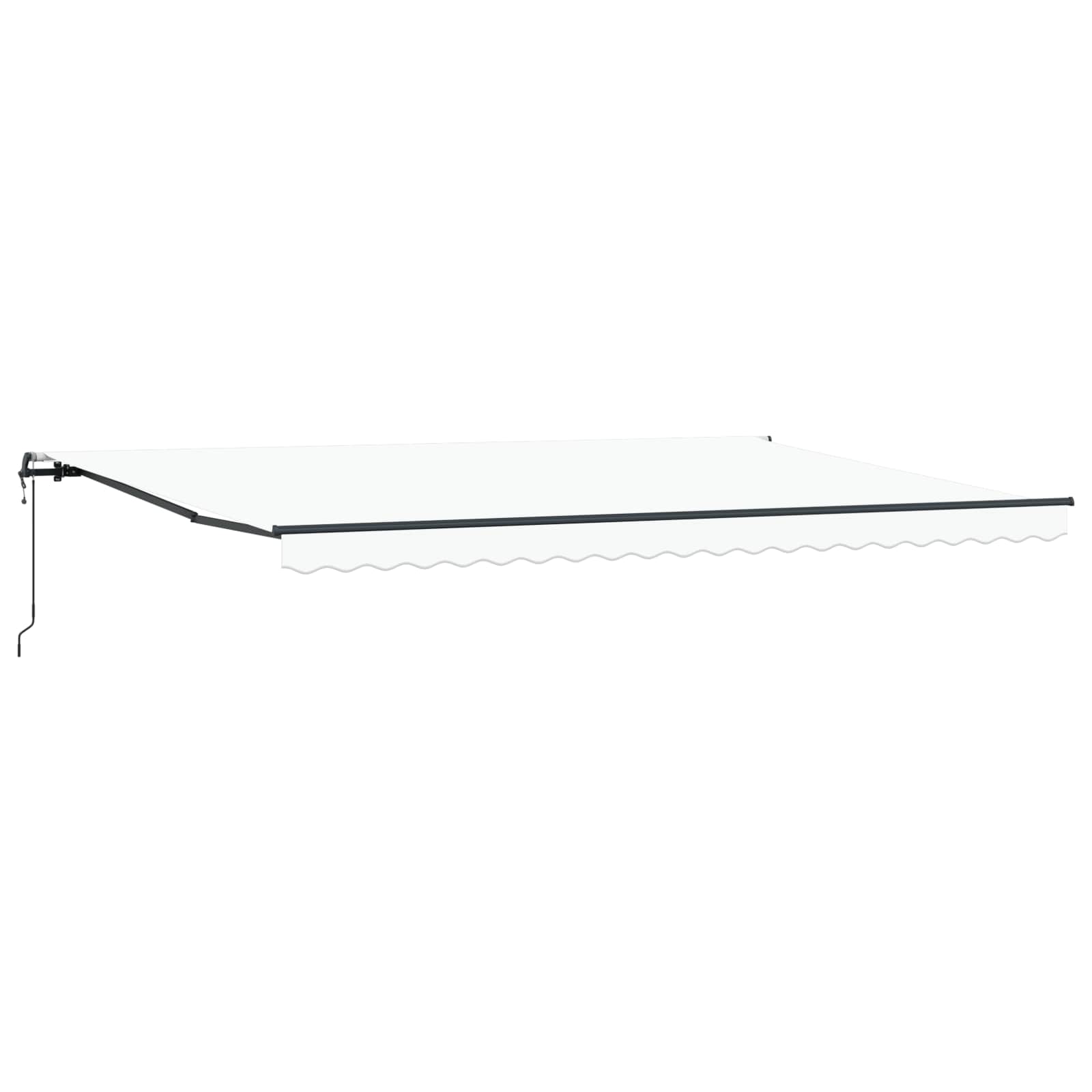 Skrovita tenda Bijelo 500 × 350 cm Tkanina i Aluminij