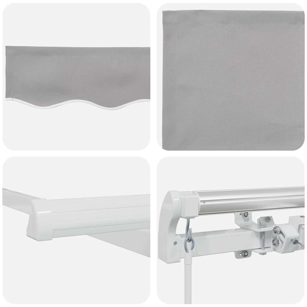 Skrovita tenda Svijetlo siva 500 × 350 cm Poliester i aluminij