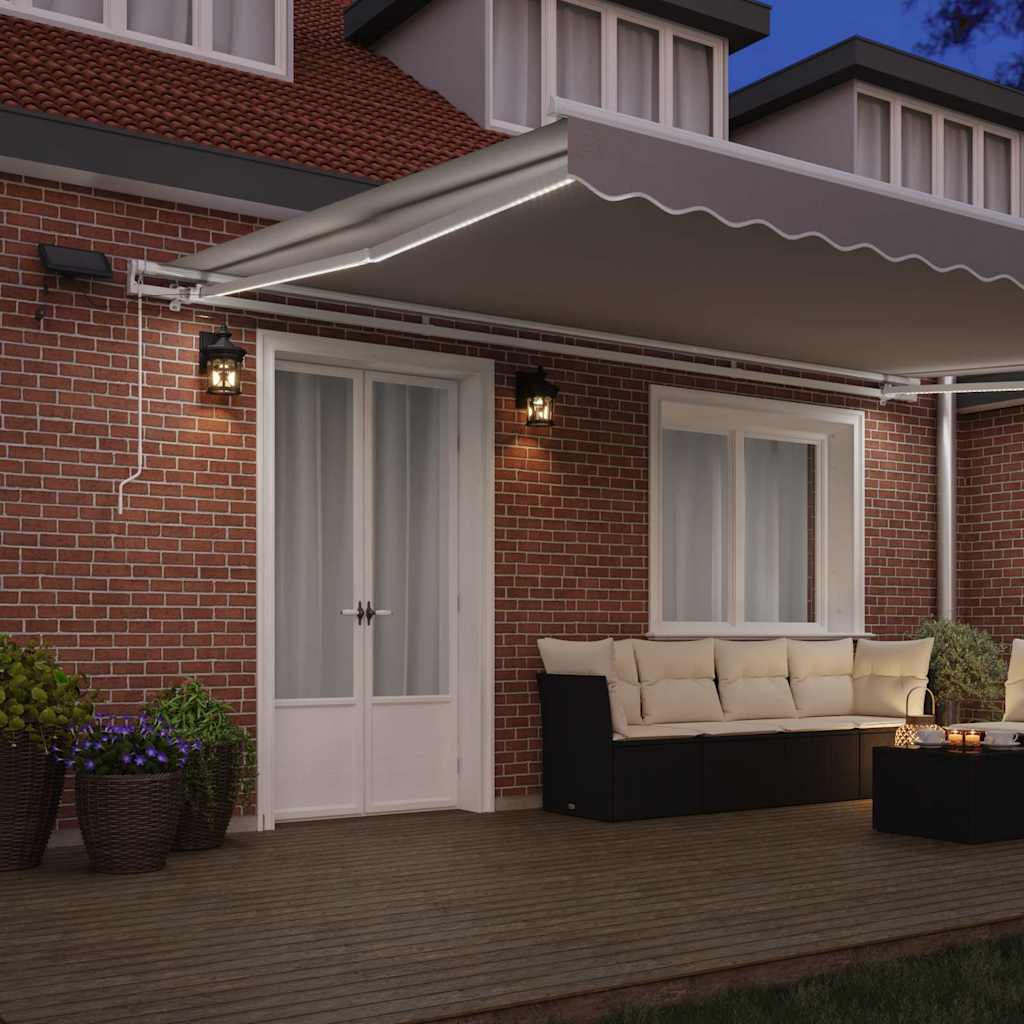 Skrovita tenda Svijetlo siva 500 × 350 cm Tkanina i čelik