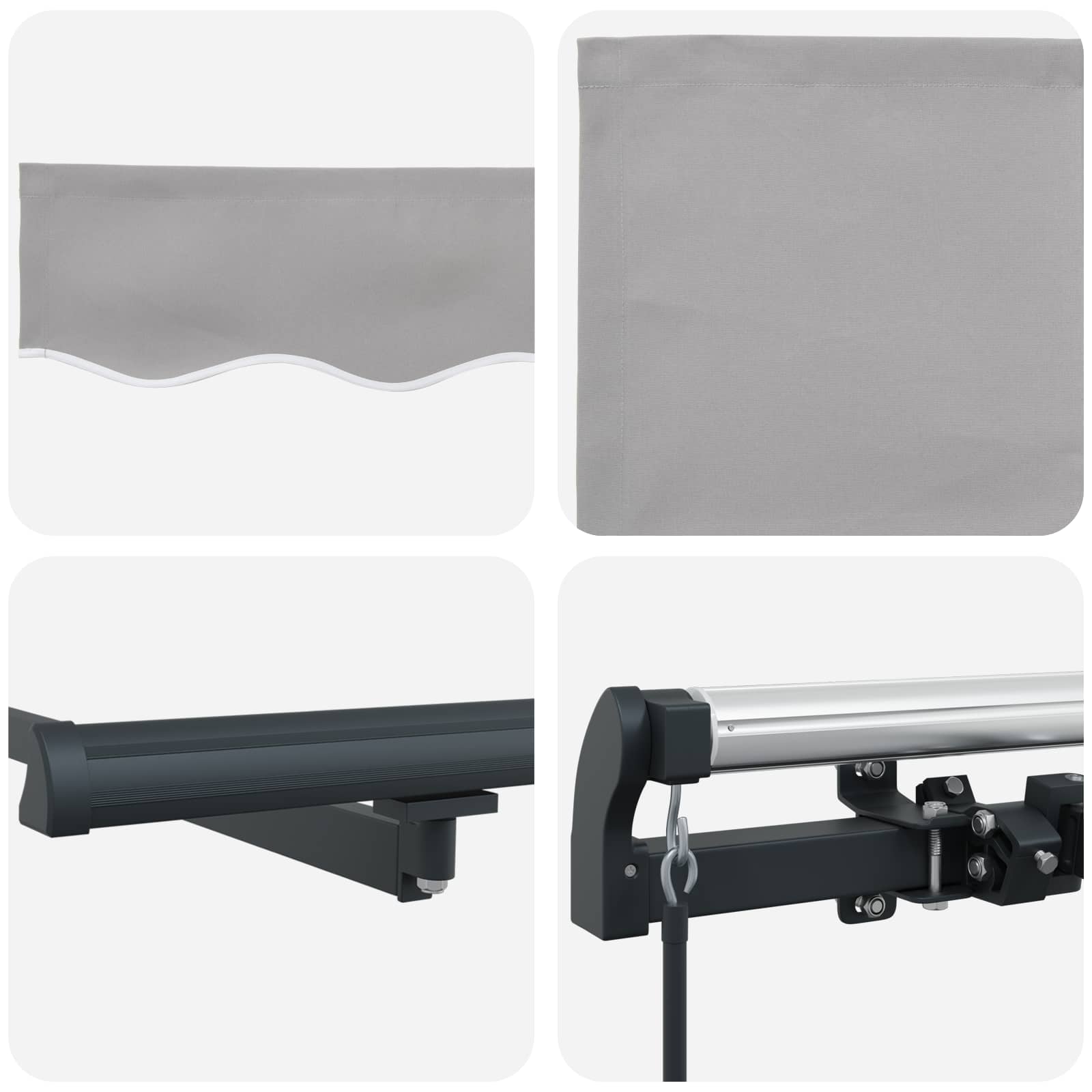 Skrovita tenda Svijetlo siva 500 × 350 cm Poliester i čelik