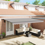 Skrovita tenda Svijetlo siva 500 × 350 cm Tkanina i Aluminij