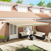 Skrovita tenda Zelena i žuta 500 × 350 cm Tkanina i čelik