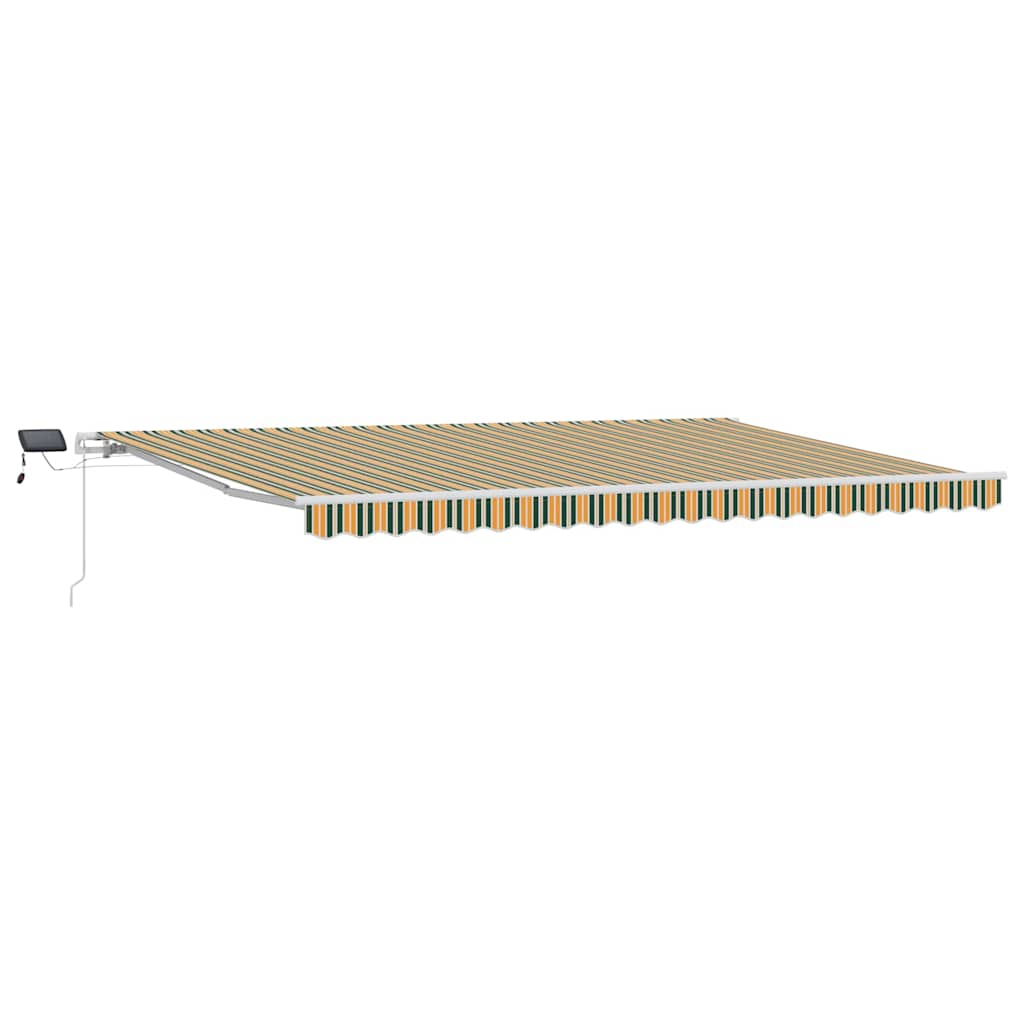 Skrovita tenda Zelena i žuta 500 × 350 cm Tkanina i čelik