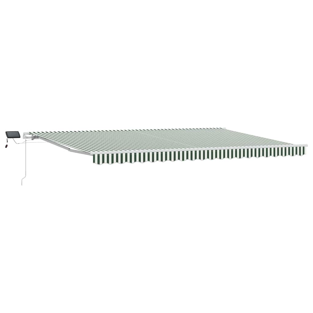 Skrovita tenda Zelena i bijela 500 × 350 cm Tkanina i čelik