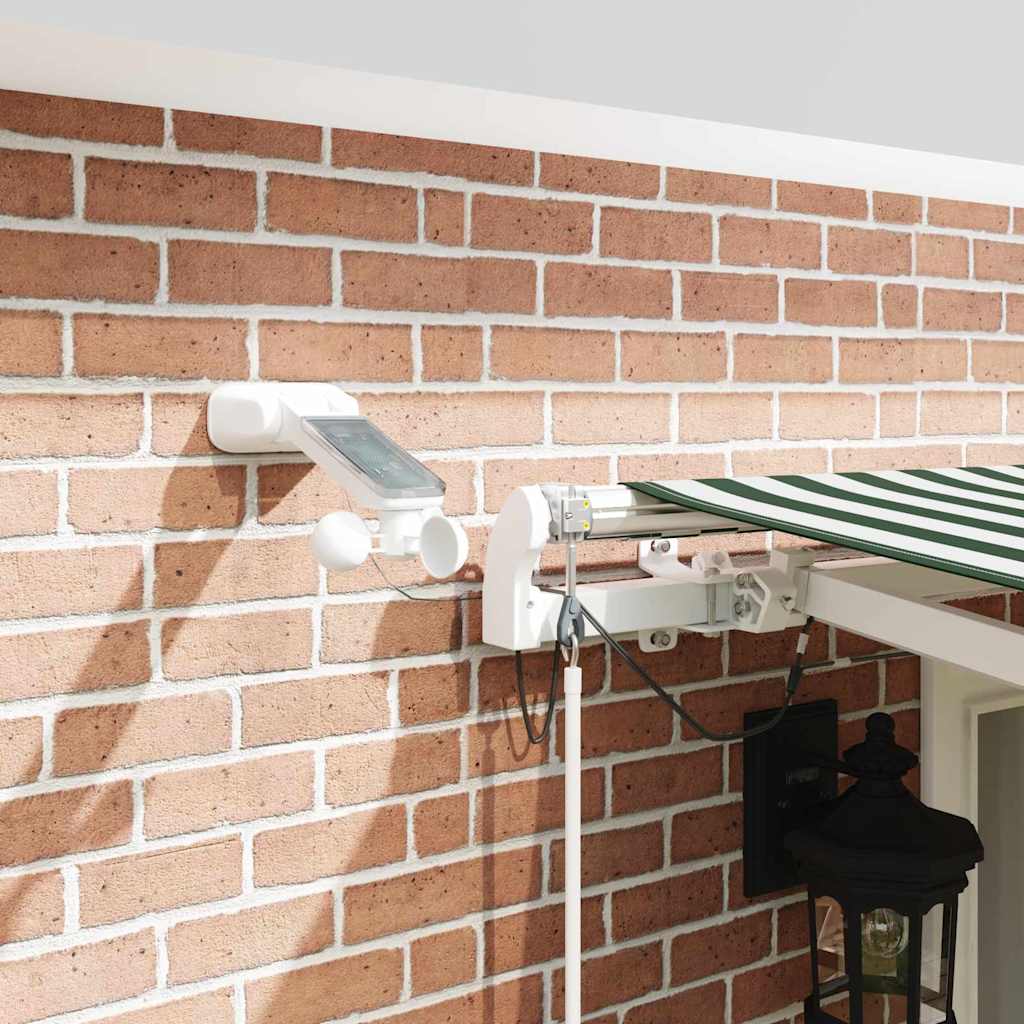 Skrovita tenda Zelena i bijela 500 × 350 cm Poliester i metal