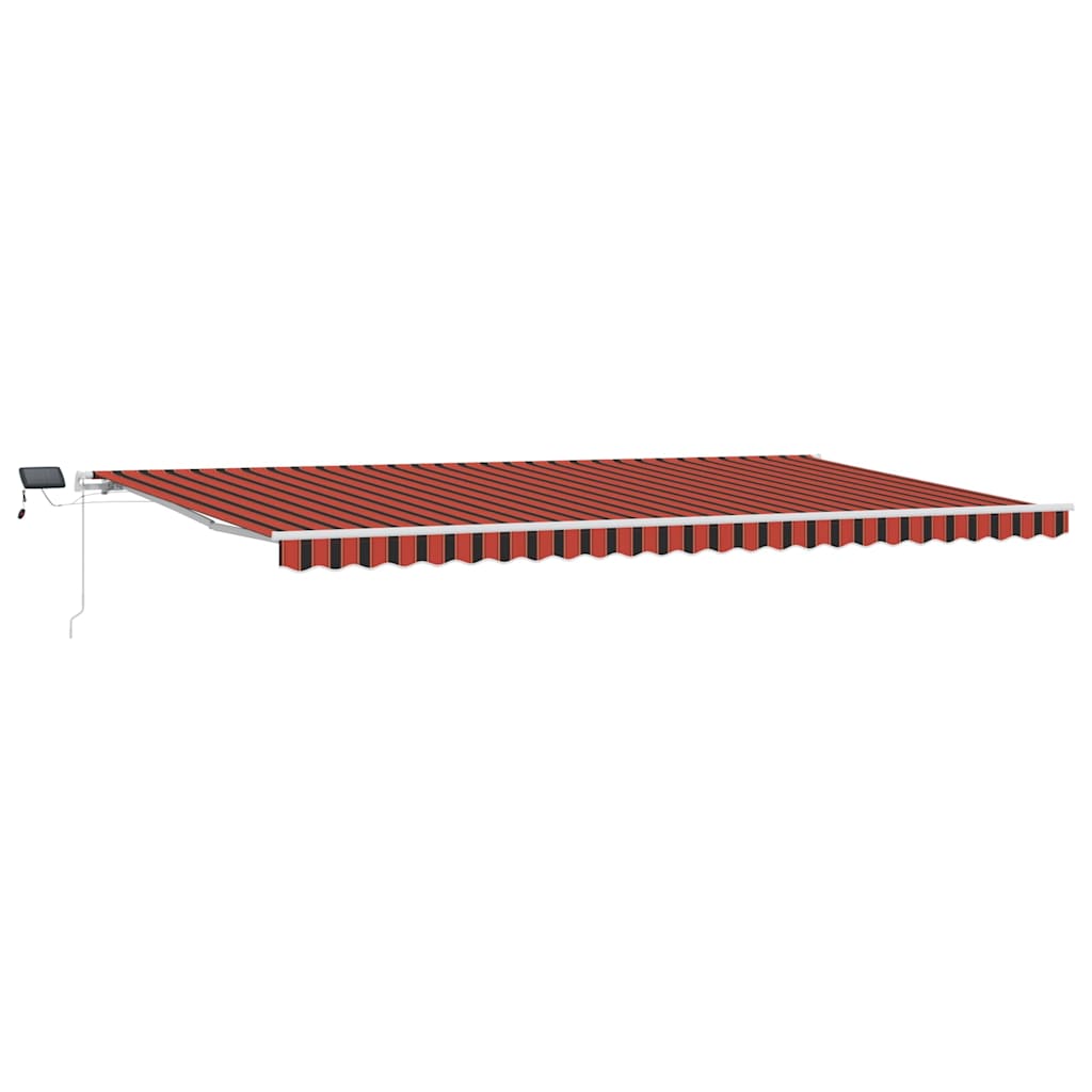Skrovita tenda narančasta i smeđa 600 × 300 cm Tkanina i čelik