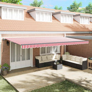 Skrovita tenda Crvena i bijela 600 × 300 cm Tkanina i Aluminij