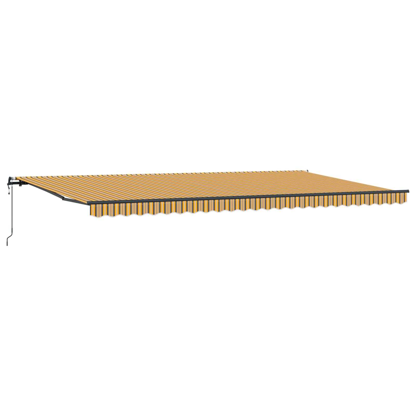 Skrovita tenda Šareni 600 × 300 cm Tkanina i Aluminij