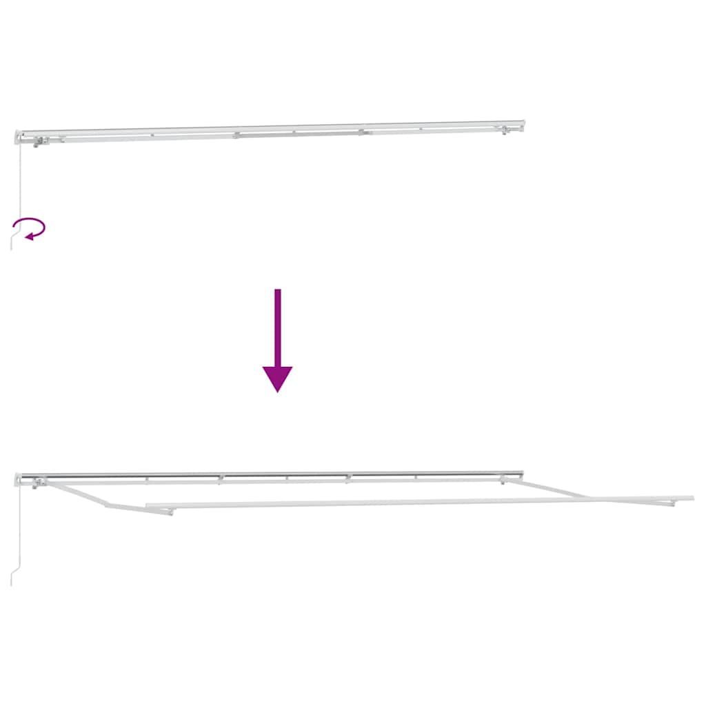 Skrovita tenda Bež 600 × 300 cm Poliester i aluminij