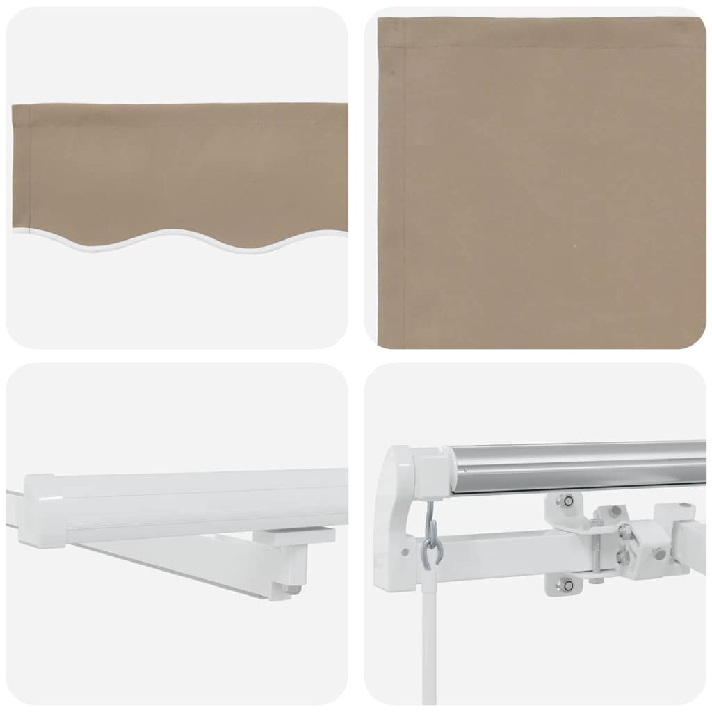 Skrovita tenda S LED lampica Bež 600 × 300 cm Tkanina i čelik