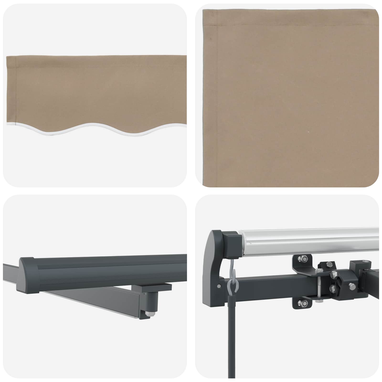 Skrovita tenda S LED lampica Bež 600 × 300 cm tkanina