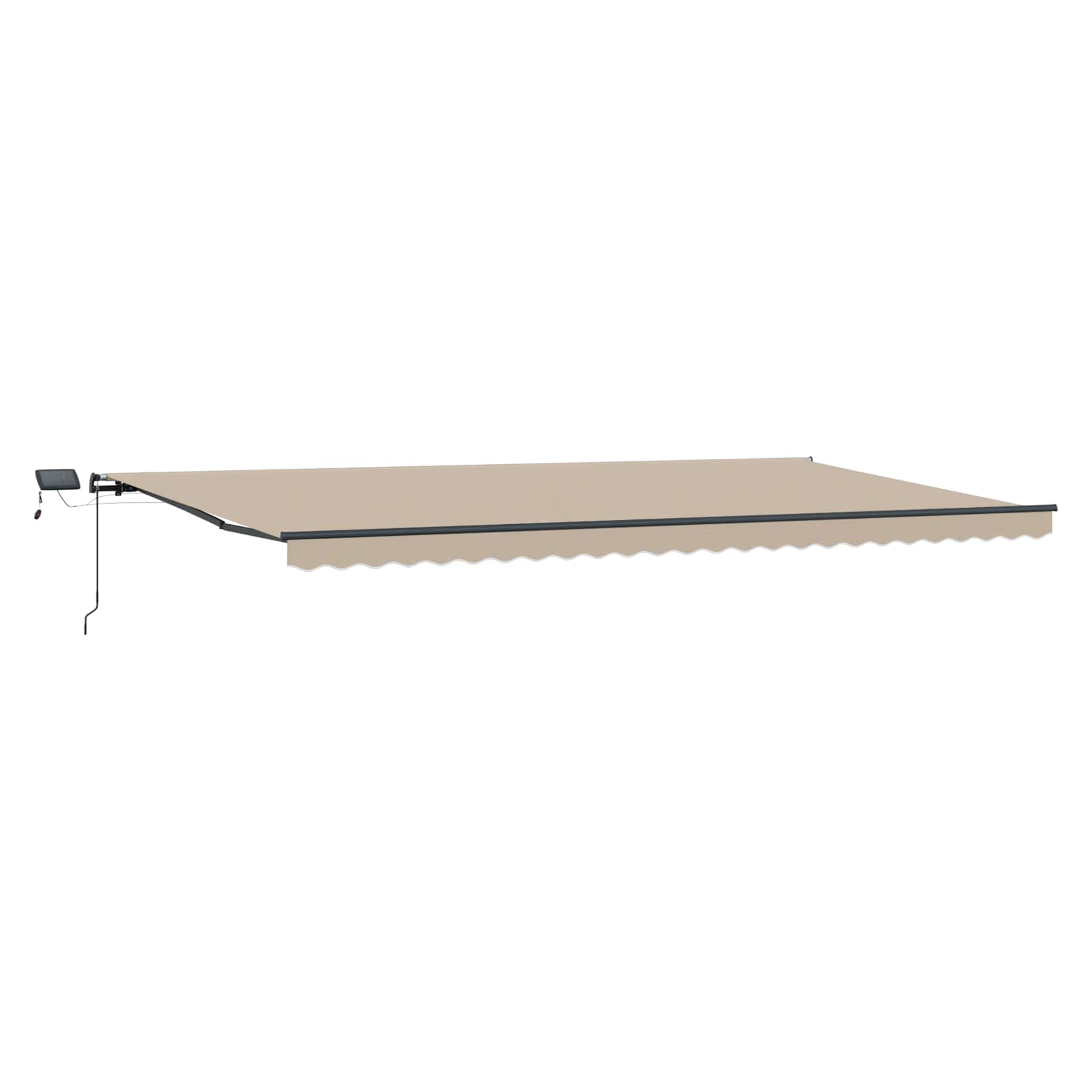 Skrovita tenda S LED lampica Bež 600 × 300 cm tkanina