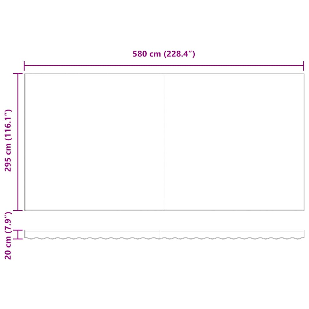 Električna retraktabilna tenda Zelena i žuta 600 × 300 cm