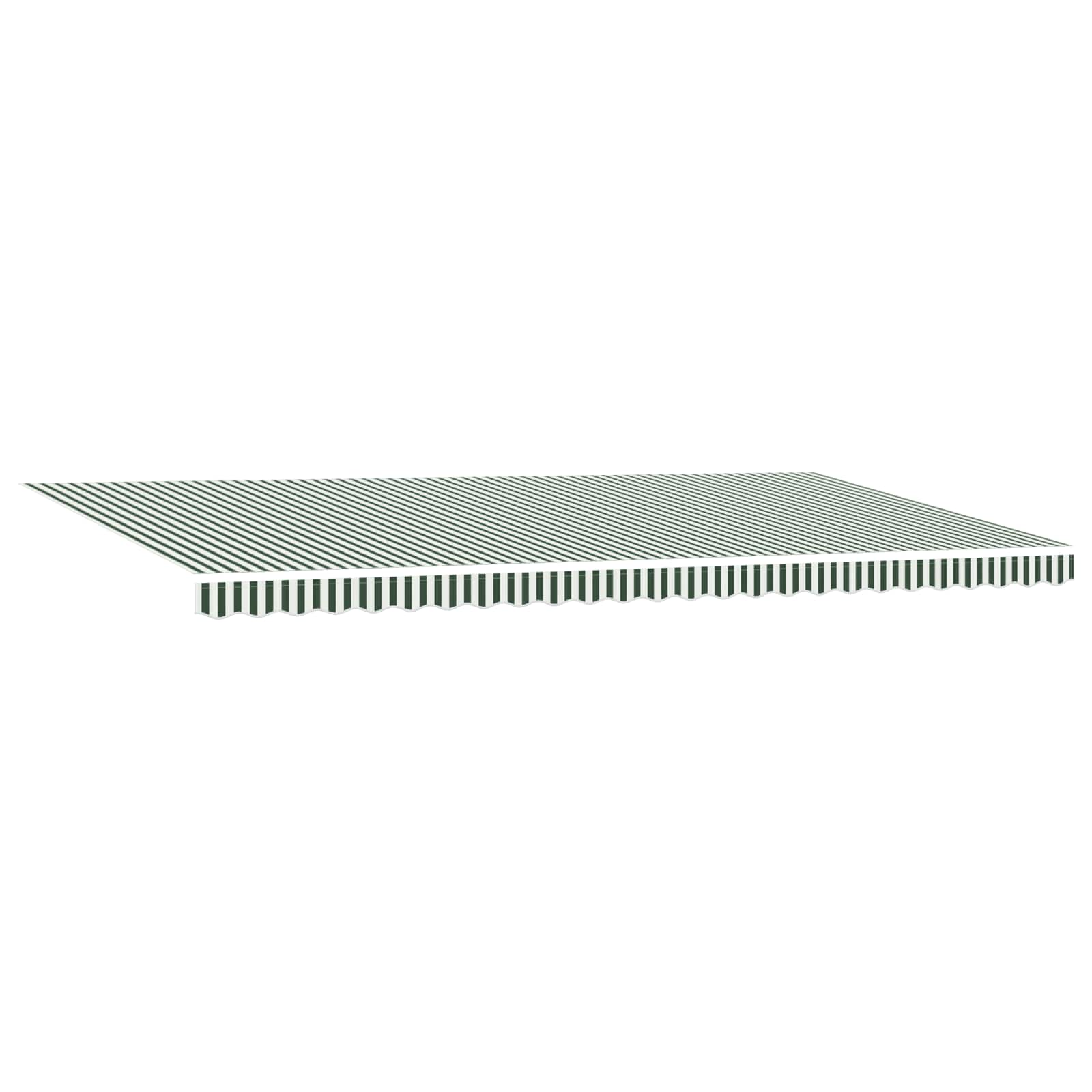Skrovita tenda Zelena i bijela 600 × 300 cm Tkanina i Aluminij