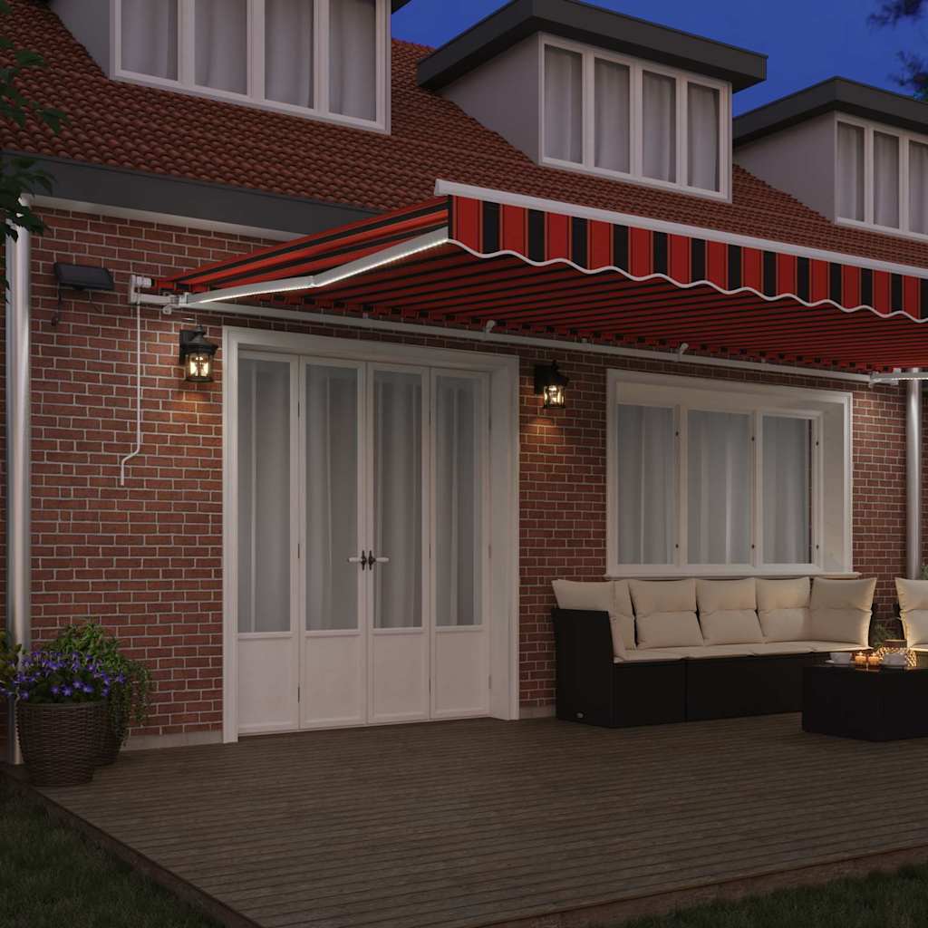 Skrovita tenda narančasta i smeđa 600 × 350 cm Tkanina i čelik