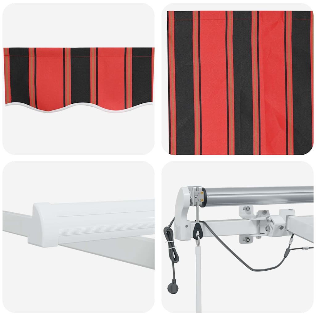 Skrovita tenda S LED lampica Narančasta i smeđa 600 × 350 cm