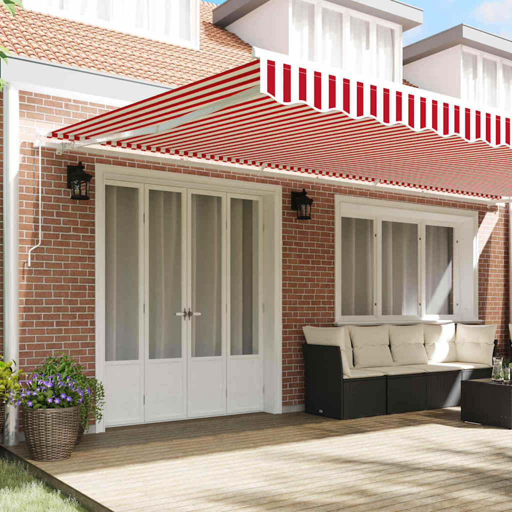 Skrovita tenda Crvena i bijela 600 × 350 cm