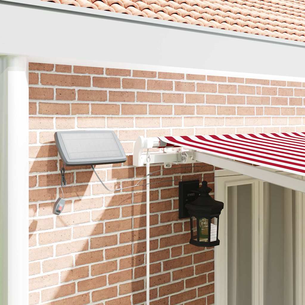 Skrovita tenda Crvena i bijela 600 × 350 cm Tkanina i čelik