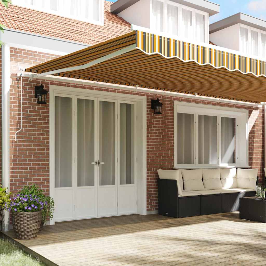Povlačivi tende Šareni 600 × 350 cm Tkanina i Aluminij